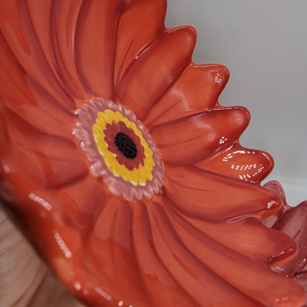 Clay Art Glazed Pottery Decorative Sunflower Serving Bowl 7" Stoneware Lot of 3 - Picture 5 of 6